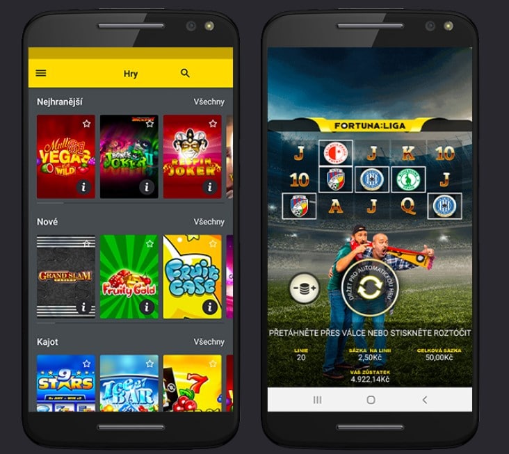 Aplikace Fortuna - Vegas a Casino Fortuna aplikace