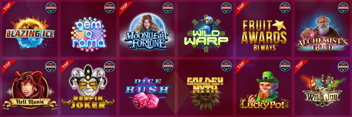 Bohatá knihovna výherních slotů